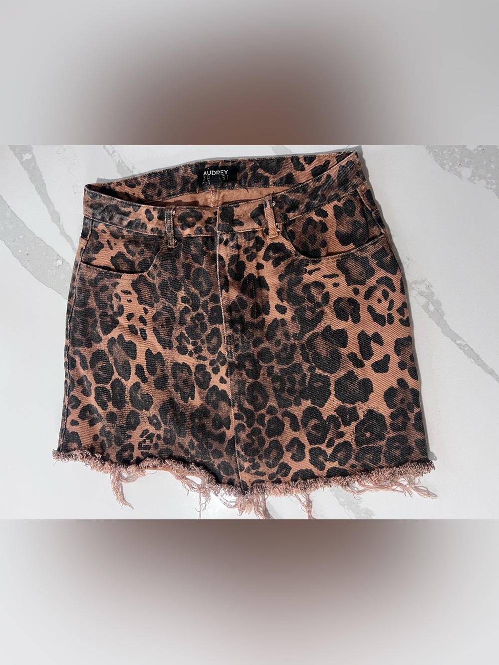 audrey Leopard-Print Mini Skirt in Brown and Black